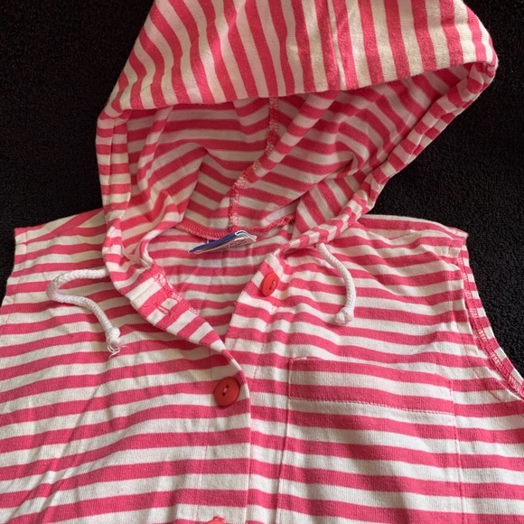 Striped Pink Sleeveless Hoodie for Kids - Picture 8 of 8
